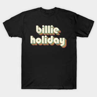 Retro Vintage Rainbow Billie Letters Distressed Style T-Shirt